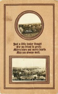Postcard RPPC Vignettes Ireton Iowa Sioux County, IA Town View