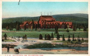 Vintage Postcard Old Faithful Inn Architectural Creation Yellowstone Nat'l Park