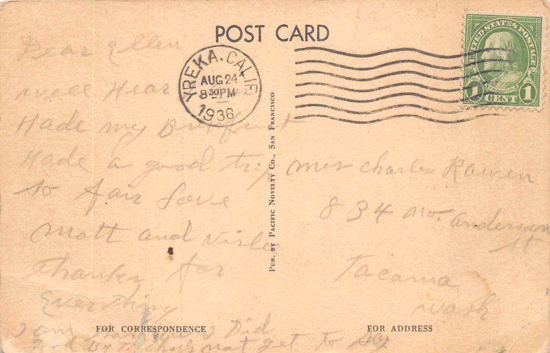 Yreka California Miner Street, Sepia Tone Photo Print Vintage Postcard U6952