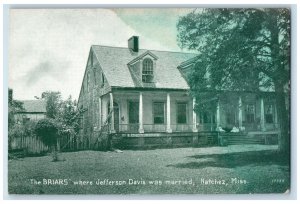 c1910 The Briars Where Jefferson Davis Was Married Natchez MS Postcard