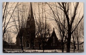 J87/ Fredericktown Ohio RPPC Postcard c1910 Presbyterian Church 1680