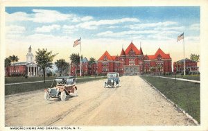 Utica New York 1920s Postcard Masonic Home And Chapel