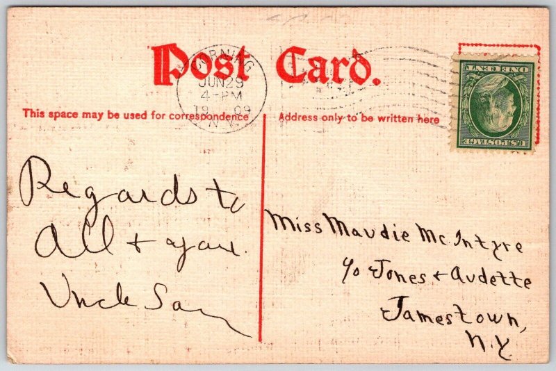 Be A Booster 1908 P.L. Wells Message Postcard President Taft Campaign
