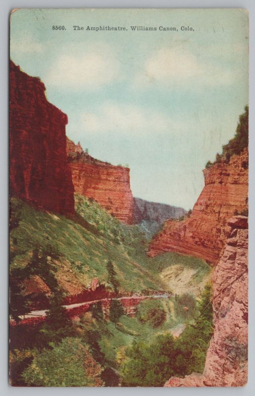 Williams Canyon Colorado~Amphitheatre Birdseye View~Vintage Postcard 