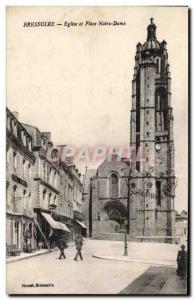 Old Postcard Bressuire Church and Place Notre Dame
