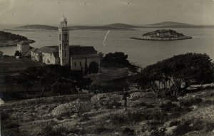 croatia, HVAR, Dalmatia, Franciscan Monastery (1920s) RPPC Postcard