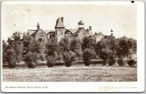 1909 All Saints School Sioux Falls South Dakota Campus Building Posted Postcard