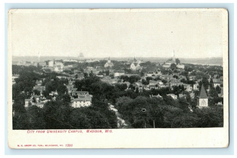 c1910 City From University Campus Madison Wisconsin Wi Antique Postcard 
