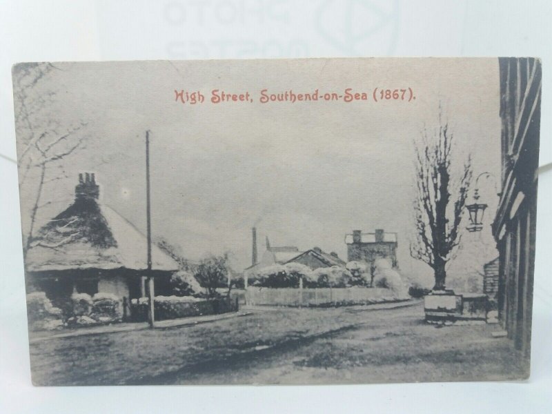 Rare View High Street Southend on Sea Essex 1867 Antique Vintage Postcard Unused