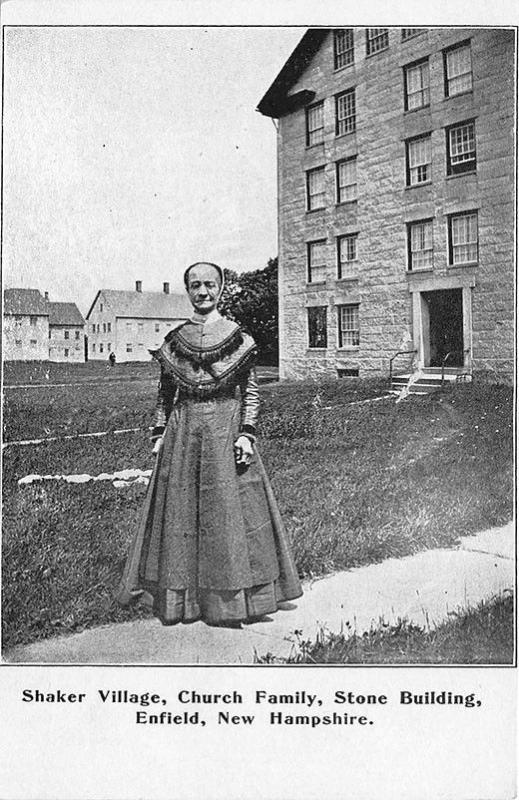 Enfield NH Shaker Village Church Family Stone Building Postcard