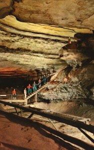 Vintage Postcard Saltpetre Vats & Booth Amphitheatre Mammoth Cave Nat'l Park KY