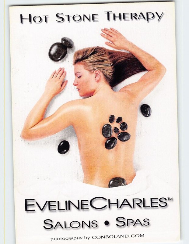 Postcard Hot Stone Theraphy Eveline Charles Canada