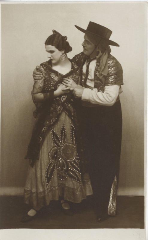 Sad or Unhappy Studio Portrait of Man and Woman ~ RPPC Postcard