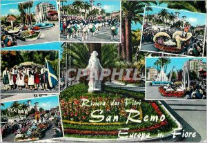 Postcard Modern San Remo Riviera dei Fiori Flowers Europe