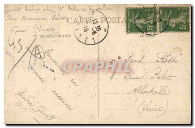Old Postcard Gien Loiret La Porte Tribunal