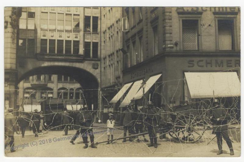 German Revolution 1919 Hamburg Freikorps Strassenkampf RPPC 51938