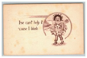 Vintage 1900's Comic Postcard Cobb Shinn Tar Babies Child in Dress Sepia Print