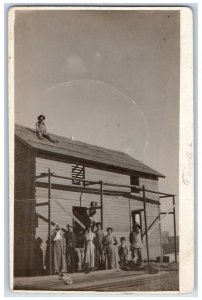c1910s House Construction Ghost Town Mentone Porterville TX RPPC Photo Postcard 