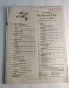 Royal Polynesian Record Store List of True Hawaiian Music Vintage