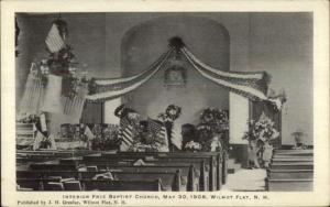 Wilmot Flat NH Baptist Church Interior c1910 Postcard