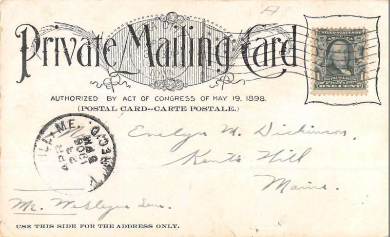 Iowa City Carnegie Library Greeting Private Mailing 1906 Antique Postcard K11940