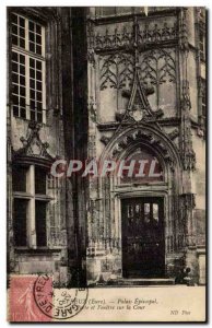 Old Postcard Evreux Palais Episcopal door and window on a court