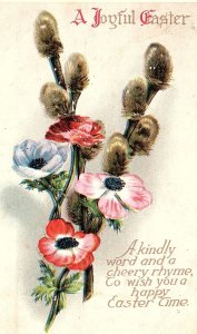 1917 JOYFUL EASTER ALMA ILLINOIS FLOWERS LILLIES EMBOSSED POSTCARD P325