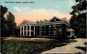 Postcard Odd Fellows Home in Jackson, Michigan~138804