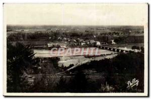 Saint Sever on Adour Modern Postcard Panoramic view and the bridge made of Mo...