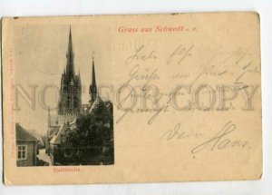 3147097 GERMANY Gruss aus Schwedt Church 1901 Vintage RPPC