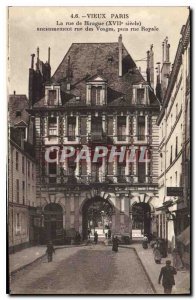 Old Postcard Old Paris's Rue de Birague formerly rue des Vosges and Rue Royale