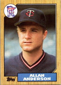 1987 Topps Baseball Card Allan Anderson Texas Rangers sk3068