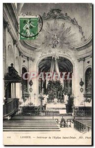 Lisieux Old Postcard Interior of St. desire & # 39eglise