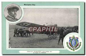 Old Postcard Jet Aviation monoplane Rep European Tour June July 1911 departur...