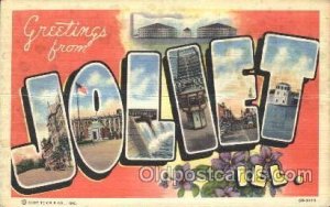 Joliet, Illinois, USA Large Letter Town Unused big horizontal creases on card...