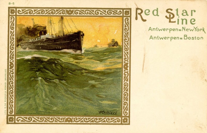 Red Star Line - General Advertisement (B-6).  Artist: Cassiers