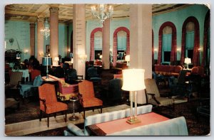 1955 Main Lobby Hotel Dennis Atlantic City New Jersey Luxurious Posted Postcard