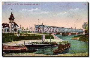 Old Postcard Strassburg Neue Rheinbrucke Bel Keht