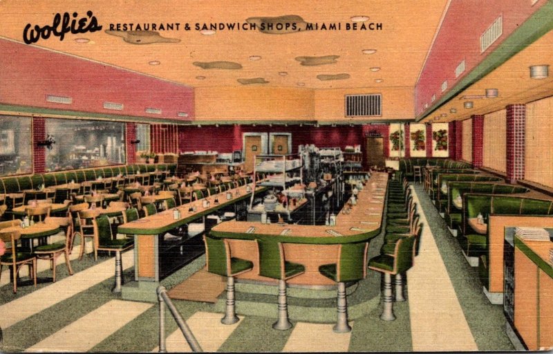 Florida Miami Beach Wolfie's Restaurant & Sandwich Shops Curteich