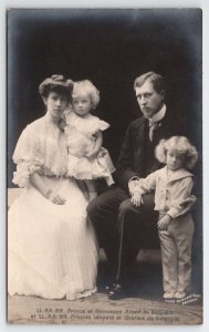 RPPC Belgium Prince And Princess Albert Princes Leopold And Charles Postcard X27