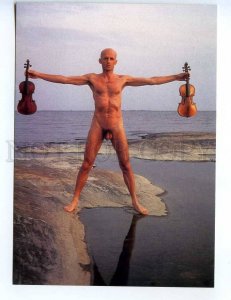 239749 FINLAND ADVERTISING nude man w/ Violin old postcard