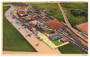 Aerial View of Lambert Field St Louis Missouri Airport Linen Postcard