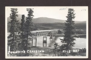 RPPC JOHNSON'S CROSSING YUKON TERRITORY MILE 827 BRIDGE REAL PHOTO POSTCARD