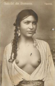 B586 Greetings from Romania beauty gypsy girl