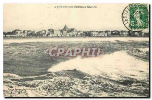 Old Postcard The Full Sea Les Sables d'Olonne
