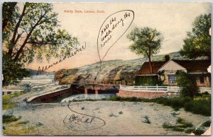 Lamar Colorado CO, Amity Dam, House near River Bridge, Nature, Vintage Postcard