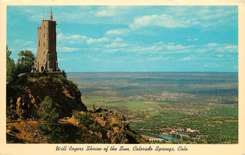 Will Rogers Shrine of the Sun Colorado Springs Co Postcard