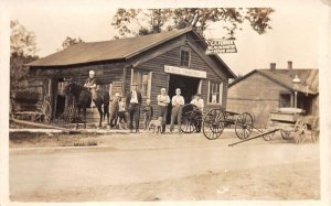 CF Fenner Blacksmith Shop Horse Shoeing Real Photo Vintage Postcard AA62832
