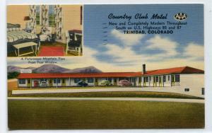 Country Club Motel US 85 87 Trinidad Colorado 1952 postcard