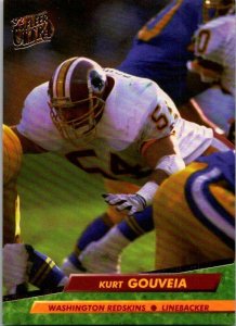 1992 Fleer Football Card Kurt Gouveia Washington Redskins sk21446